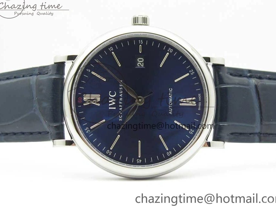MIROTIME 0103 Portofino Automatic SS FKF 1:1 Best Edition Blue Dial on Blue Leather Strap A Cozy 7133